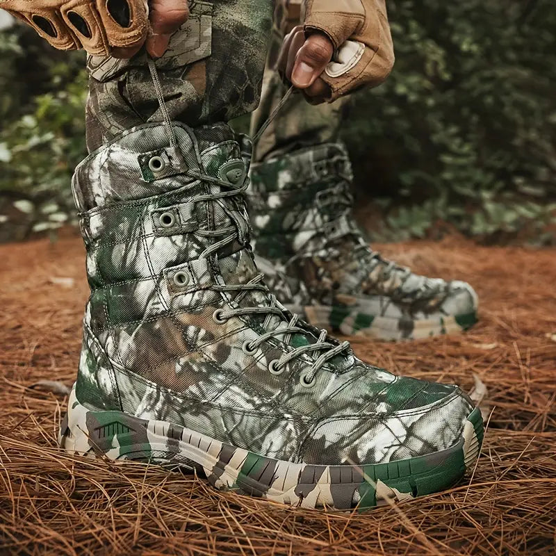 Camouflage Men's Hunting Boots Waterproof Hiking Boots for Men Durable Outdoor Footwear