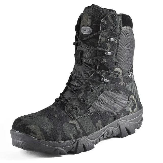 Black Men's Hunting Boots Waterproof Outdoor Hiking Boots for Men