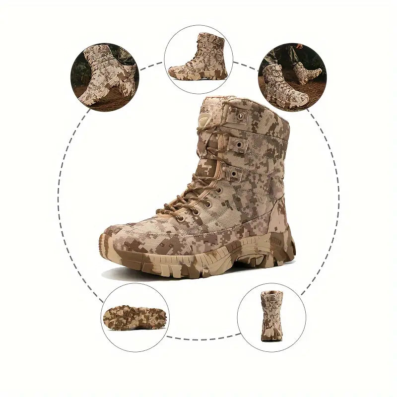 Camouflage Men's Hunting Boots Waterproof Hiking Boots for Men Durable Outdoor Footwear